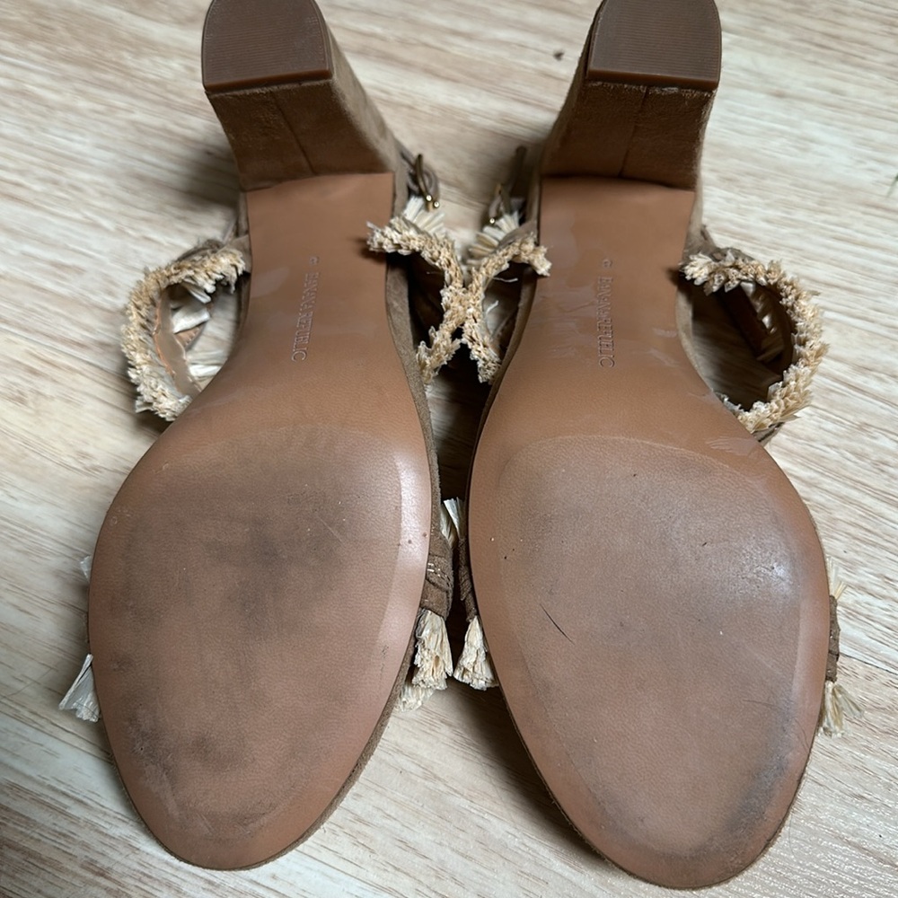 Banana Republic Raffia Block Heel Sandals Size 8 Beige Rare. - Picture 7 of 10